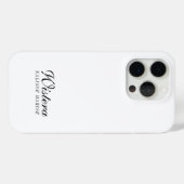 モダンブラックホワイトモノグラムネーム Case-Mate iPhoneケース (裏面 (横))