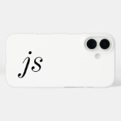 モダンブラックホワイトモノグラムネーム Case-Mate iPhoneケース (裏面 (横))