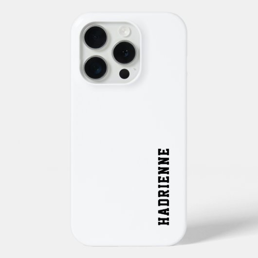 モダンブラックホワイトモノグラムネーム Case-Mate iPhoneケース (裏面)