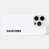 モダンブラックホワイトモノグラムネーム Case-Mate iPhoneケース (裏面 (横))