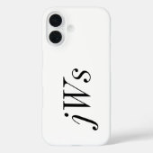 モダンブラックホワイトモノグラムネーム Case-Mate iPhoneケース (裏面)
