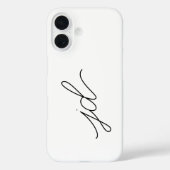 モダンブラックホワイトモノグラムネーム Case-Mate iPhoneケース (裏面)