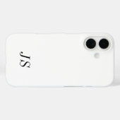 モダンブラックホワイトモノグラムネーム Case-Mate iPhoneケース (裏面 (横))