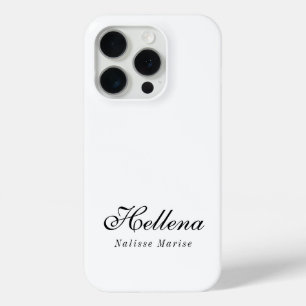 モダンブラックホワイトモノグラムネーム iPhone 15 PROケース