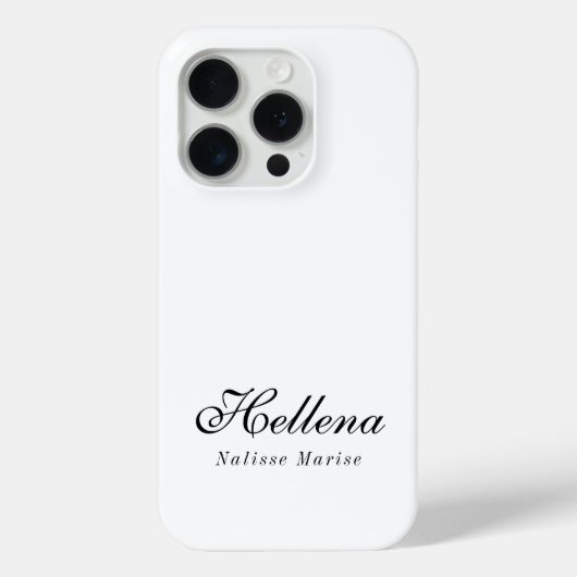 モダンブラックホワイトモノグラムネーム Case-Mate iPhoneケース (裏面)