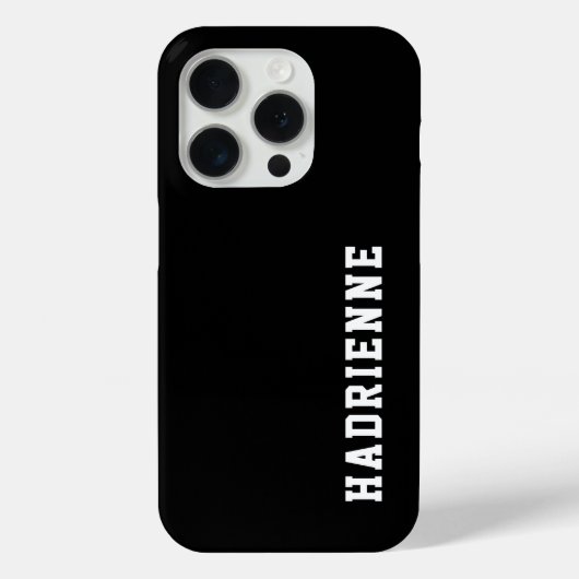 モダンブラックホワイトモノグラムネーム Case-Mate iPhoneケース (裏面)