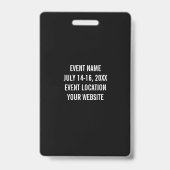 モダンブラックボランティア名イベント情報 バッジ (裏面)