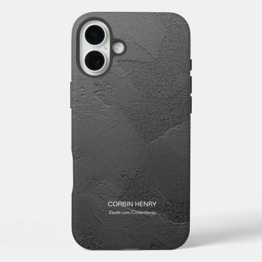 モダンブラックマットテクスチャー名入れ Case-Mate iPhoneケース (裏面)