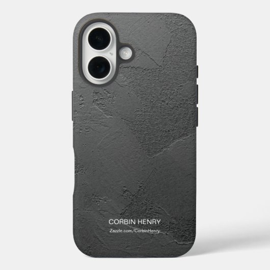 モダンブラックマットテクスチャー名入れ Case-Mate iPhoneケース (裏面)