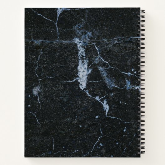 モダンブラックマーブル ミニマリスト スケッチブック ノートブック (裏面)