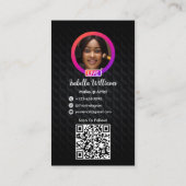 モダンブラックメタル Instagram ソーシャルメディアQRコード 名刺 (裏面)