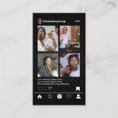 モダンブラックメタル Instagram ソーシャルメディアQRコード 名刺 (正面)