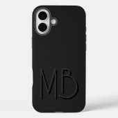 モダンブラックモノグラムイニシャルモダン Case-Mate iPhoneケース (裏面)