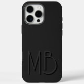 モダンブラックモノグラムイニシャルモダン Case-Mate iPhoneケース (裏面)