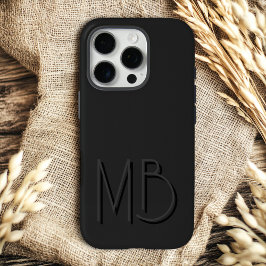 モダンブラックモノグラムイニシャルモダン iPhone 16 PROケース