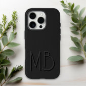 モダンブラックモノグラムイニシャルモダン Case-Mate iPhoneケース