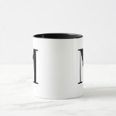 モダンブラックモノグラムイニシャルM 名入れ マグカップ (中央)