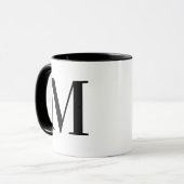 モダンブラックモノグラムイニシャルM 名入れ マグカップ (正面左)