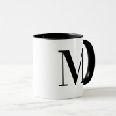 モダンブラックモノグラムイニシャルM 名入れ マグカップ (正面右)