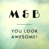 モダンブラックモノグラム結婚ズ浴室鏡 ウィンドウサイン (シート3)