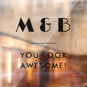 モダンブラックモノグラム結婚ズ浴室鏡 ウィンドウサイン (シート2)