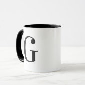 モダンブラックモノグラム G カスタム オーダー マグカップ (正面左)
