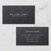 モダンブラックレザーミニマル名刺 名刺 (正面/裏面)