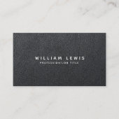 モダンブラックレザーミニマル名刺 名刺 (正面)