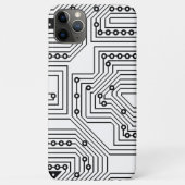 モダンブラックレトロコンピュータ回路基板パターン Case-Mate iPhoneケース (裏面)