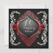 モダンブラックレースとフローラフレームの愛 シーズンカード (正面)