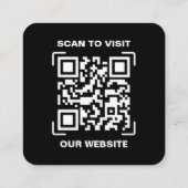 モダンブラックロゴQRコードスキャンウェブサイトスクエア スクエア名刺 (裏面)