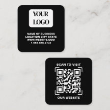 モダンブラックロゴQRコードスキャンウェブサイトスクエア