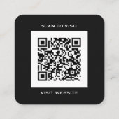 モダンブラックロゴQRコードスキャンウェブサイトスクエア スクエア名刺 (裏面)