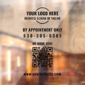 モダンブラックロゴQRコード 予約のみ ウィンドウサイン