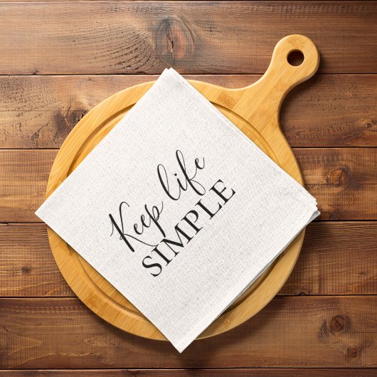 モダンブラック保ライフシンプル引用文 キッチンタオル