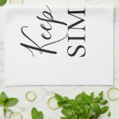 モダンブラック保ライフシンプル引用文 キッチンタオル (折り畳み)