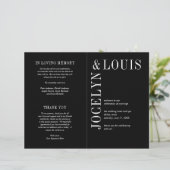 モダンブラック結婚式プログラム (スタンド正面)