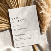 モダンブラック&アイボリーミニマ結婚リスト セーブザデート