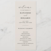 モダンブラック&アイボリーミニマ結婚リスト プログラム (正面)