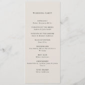 モダンブラック&アイボリーミニマ結婚リスト プログラム (裏面)