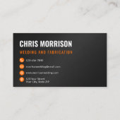 モダンブラック&オレンジ溶接ファブリケータ 名刺 (裏面)