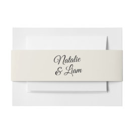 モダンブラック&クリーミーレトロお洒落結婚ズ 招待状ベリーバンド