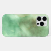 モダンブラック&グリーンの水彩画風 iPhoneケース (裏面横)