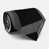 モダンブラック＆グレーの幾何学模様ソックス ネクタイ (ロール)