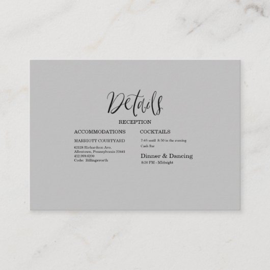 モダンブラック&グ結婚レイ詳細 エンクロージャーカード (正面)