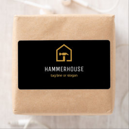 モダンブラック&ゴールデン建築差出人住所 ラベル