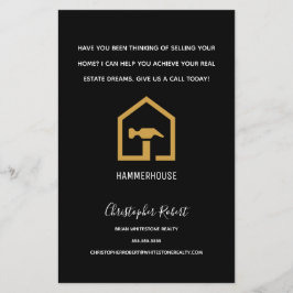 モダンブラック&ゴールデン建築建物 チラシ