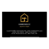 モダンブラック&ゴールデン建築建物 マグネット名刺 (正面)