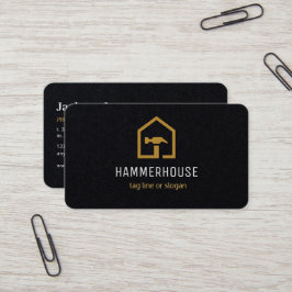 モダンブラック&ゴールデン建築建物 名刺