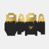 モダンブラック＆ゴールドモノグラム ヴィンテージ フェイバーボックス (折り畳みなし)